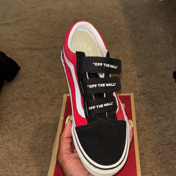Vans Black and Red Velcro Sneakers - Picture 9 of 11